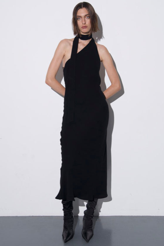 GUDU ONE-SHOUDLER MIDI DRESS WITH AN OPEN BACK