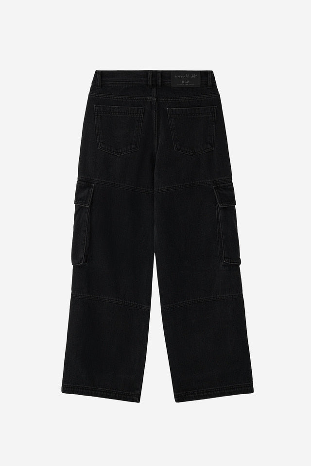 UTILITY CARGO WASHED DENIM PANTS (VERSION 2)