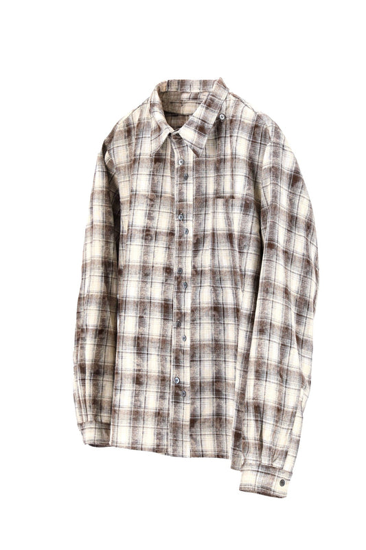 DUAL-CHECK SHIRT FADE BROWN