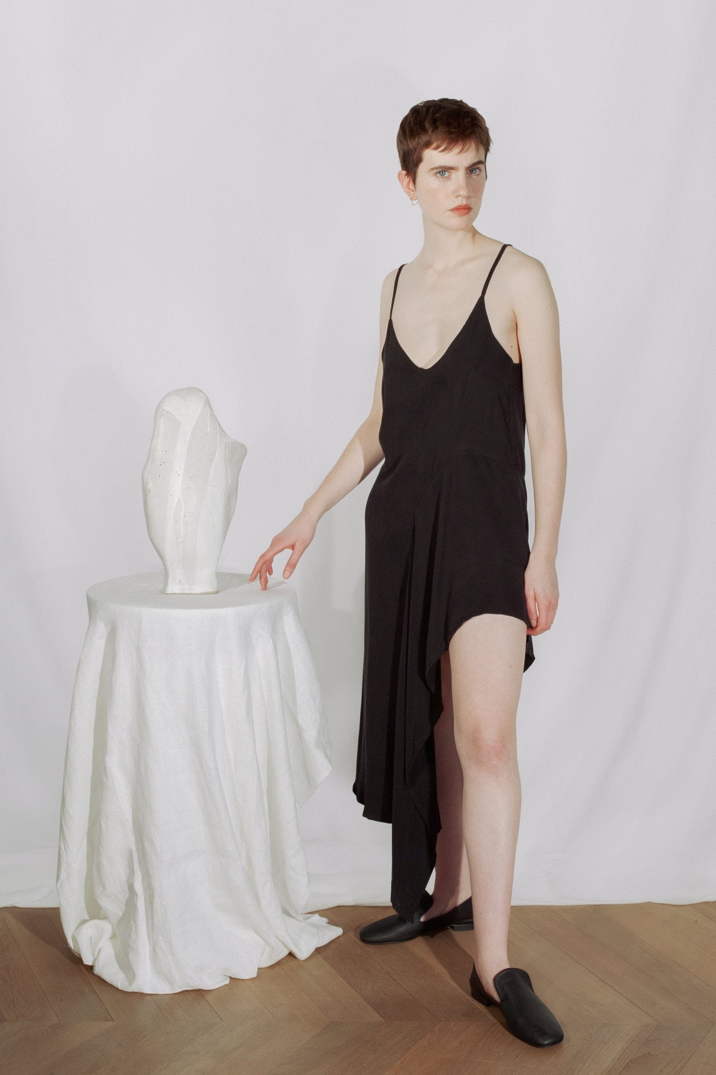 ASYMMETRIC SLIP DRESS