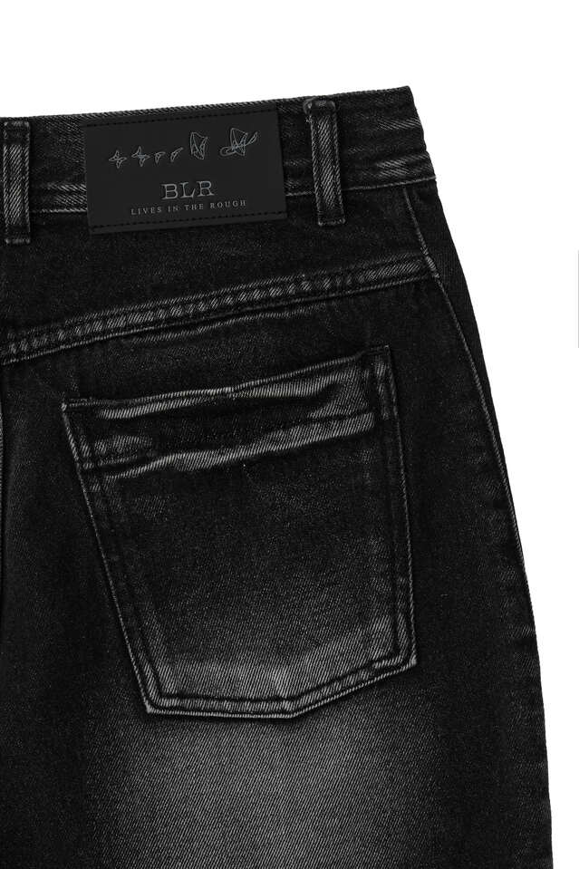 CURVED TANKER WASHED DENIM PANTS