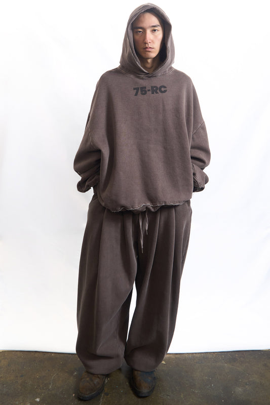 75-RC  FADE OVERSIZED TRACK HOODIE COCOA