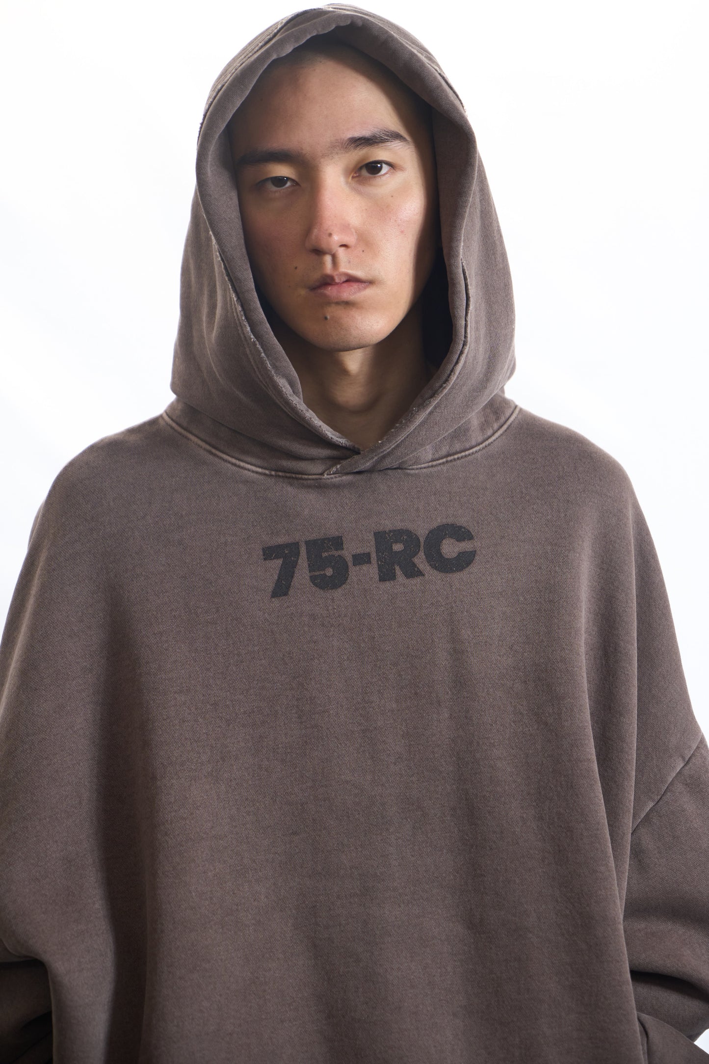75-RC  FADE OVERSIZED TRACK HOODIE COCOA