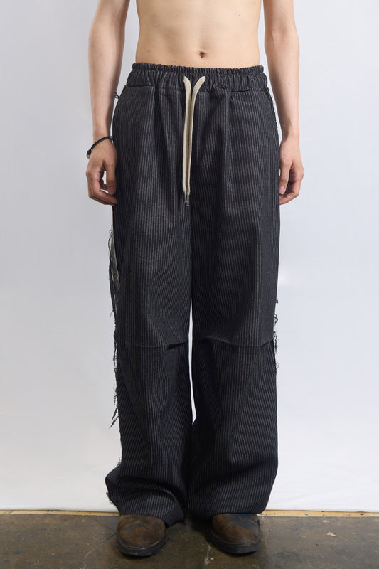 75-RC RAW EDGE STRIPE DENIM PANTS