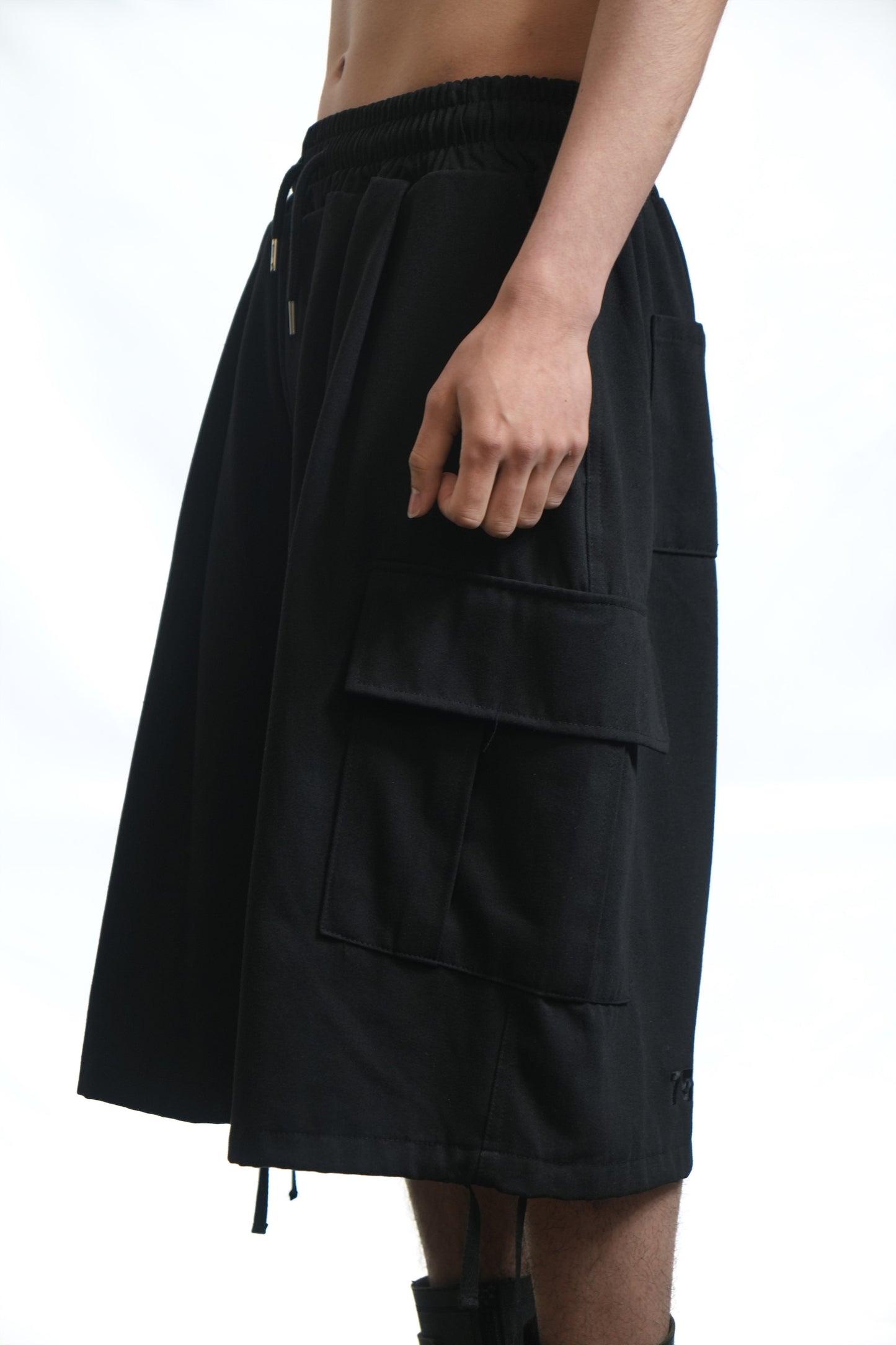 75-RC  UTILITY COTTON SHORTS BLACK