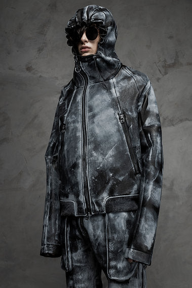 GALL VEGAN LEATHER ASYM ZIP JACKET