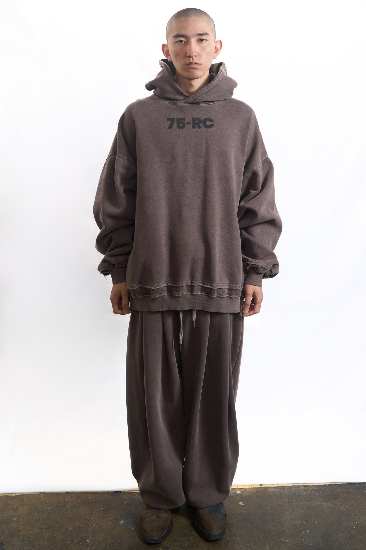 75-RC  FADE OVERSIZED TRACK HOODIE COCOA