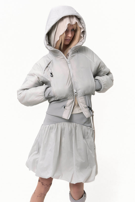 OJOS REVERSIBLE SHORT PADDED JACKET GREY