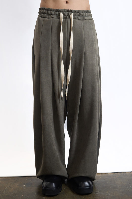75-RC  SUEDE TOUCH RELAXED PANTS OLIVE