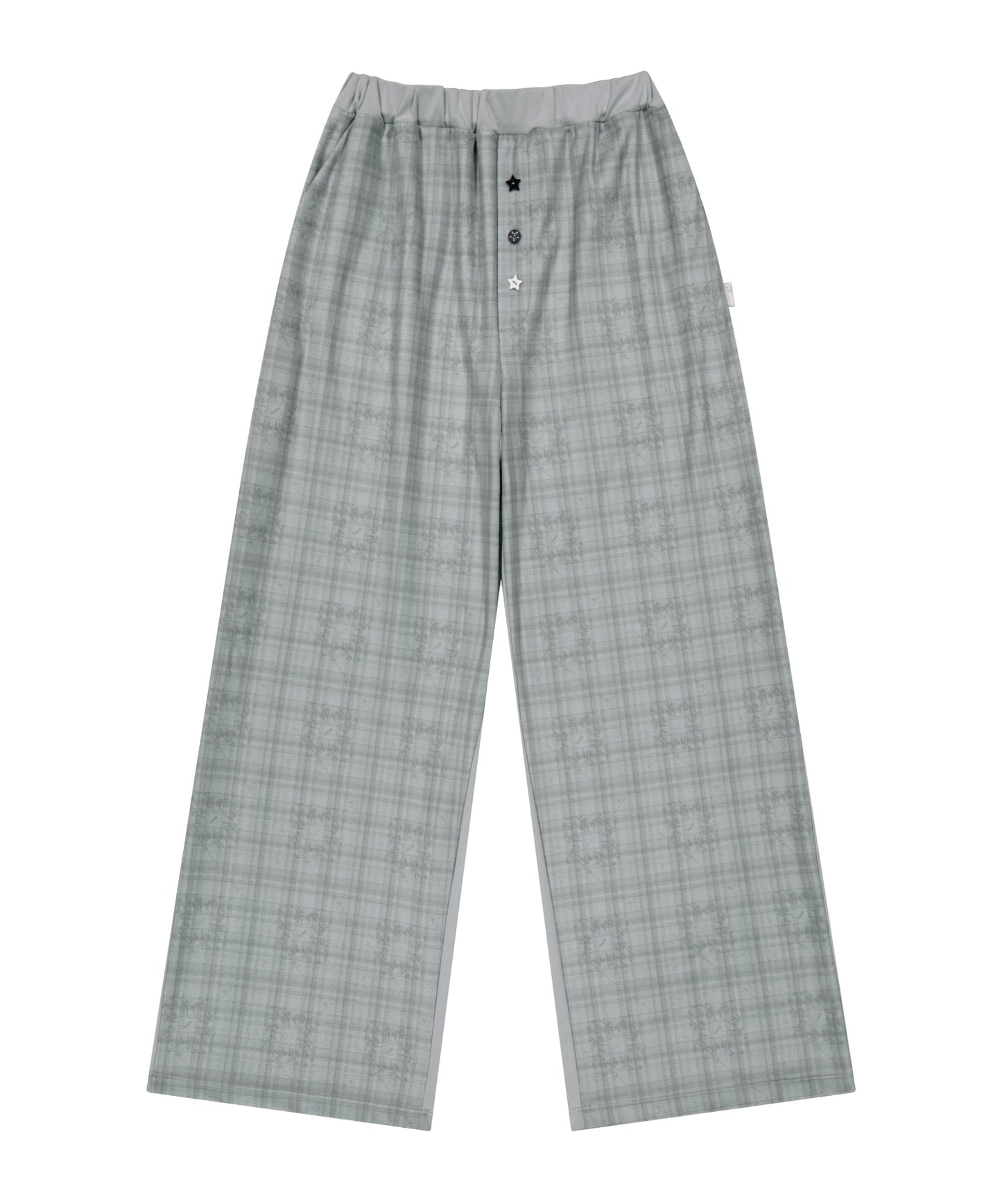 CHECK SLEEP JERSEY PANTS - GREY