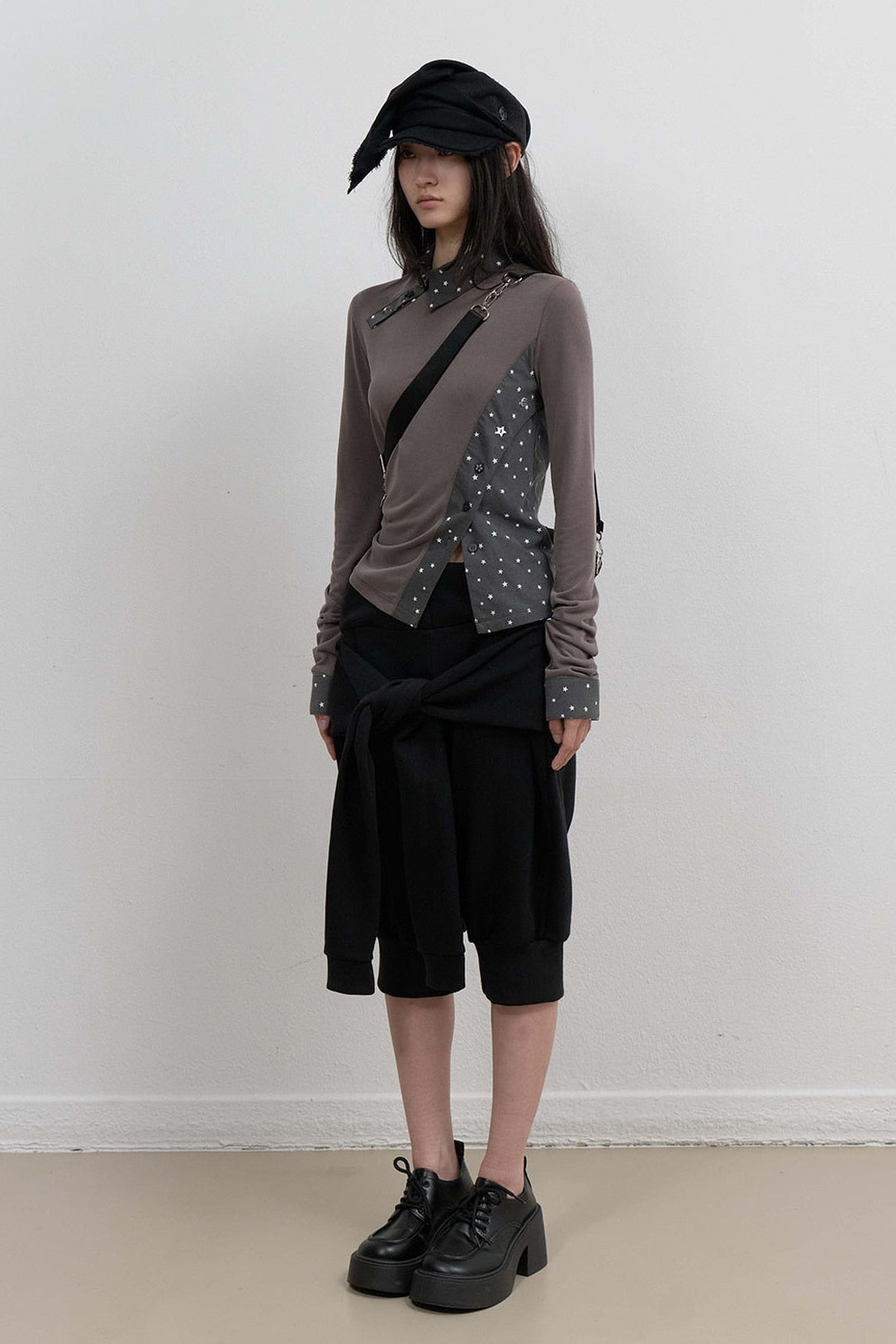 SLEEVE PUMPKIN PANTS - BLACK