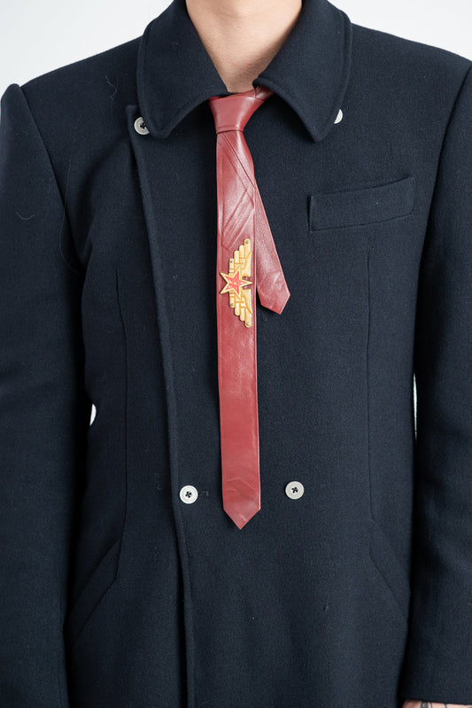 LAMBSKIN BADGE TIE