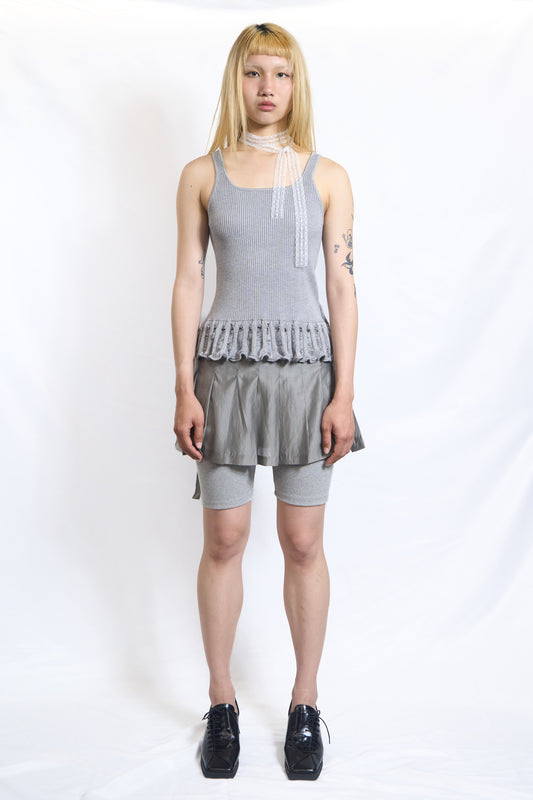 PLASTER PLEATED SHEER WRAP SKIRT / TOP
