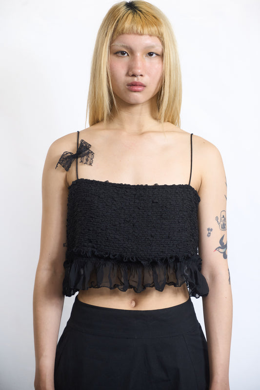 PLASTER BOUCLE RUFFLE CAMI TOP