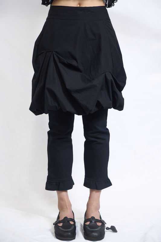 PLASTER STRUCTURED BALLOON SKIRT BLACK