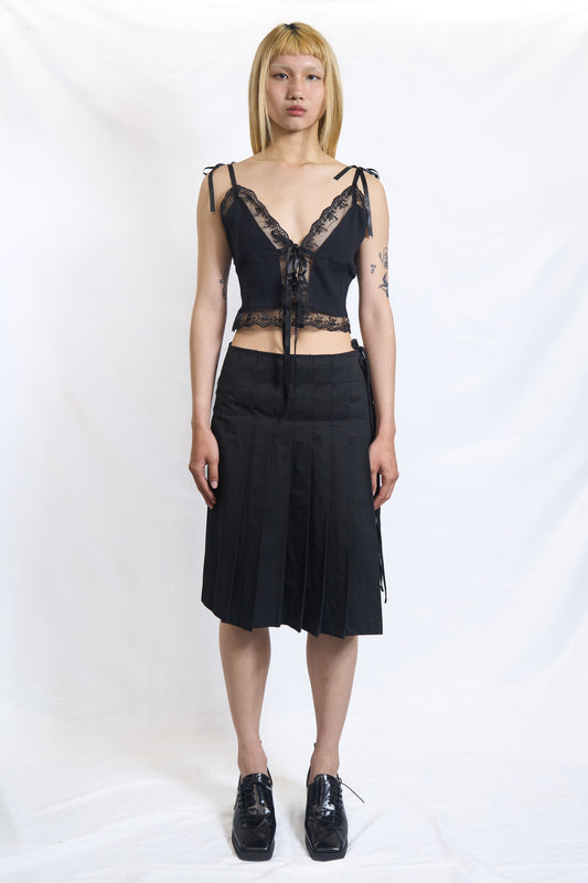 PLASTER PLEATED WRAP SKIRT