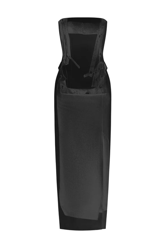 DETACHABLE STRAPLESS MAXI DRESS SET