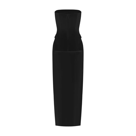 DETACHABLE STRAPLESS MAXI DRESS SET