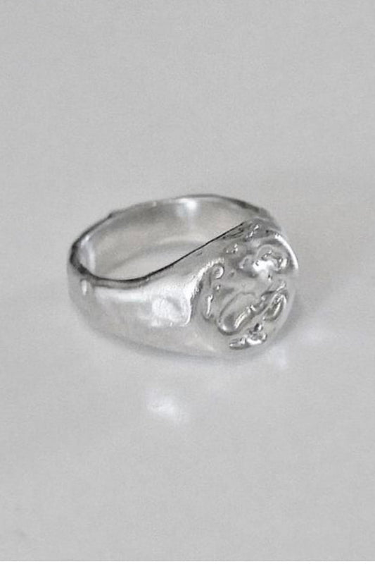 NOWHERE SOON STUDIO DISTRESSED SIGNET RING