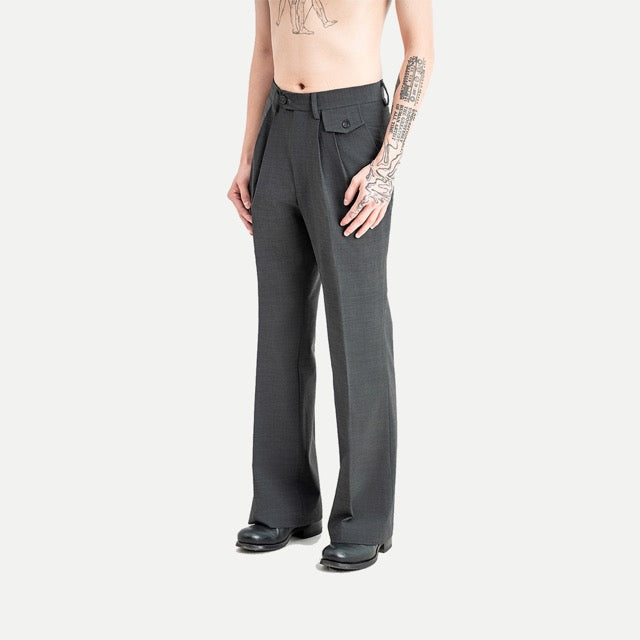 25 NEW YOUTH FLARED TROUSERS - GREY