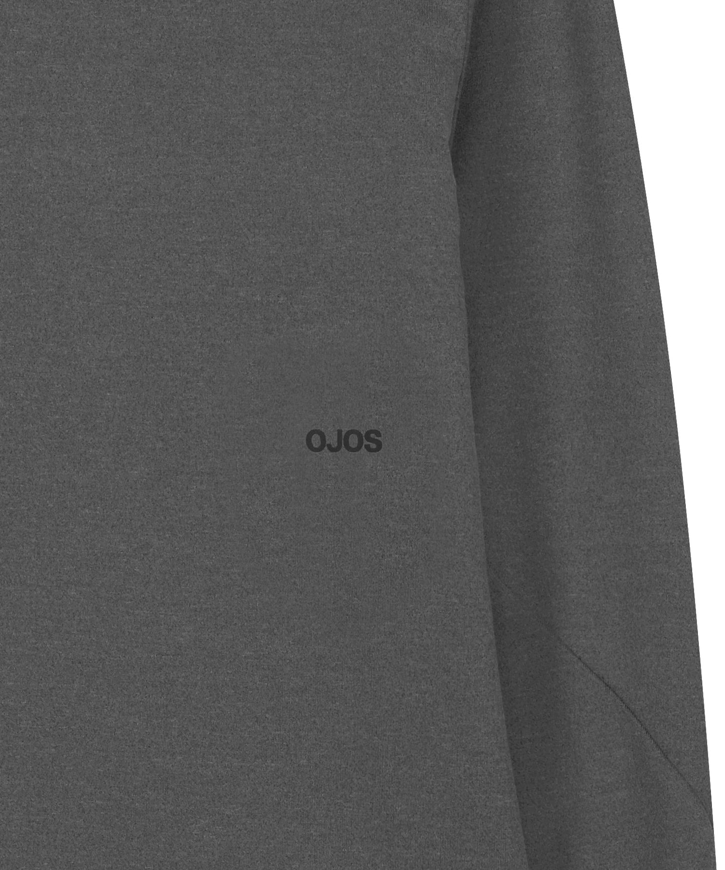 MOCK NECK TEE - CHARCOAL