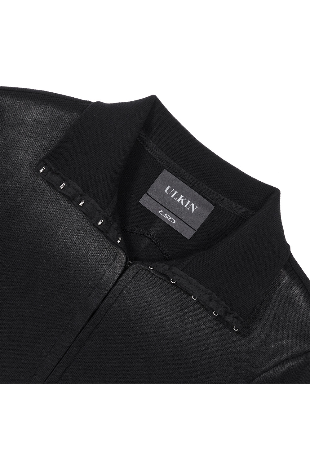 UL:KIN BLEACH WASHED ASYMMETRIC COTTON TOP BLACK