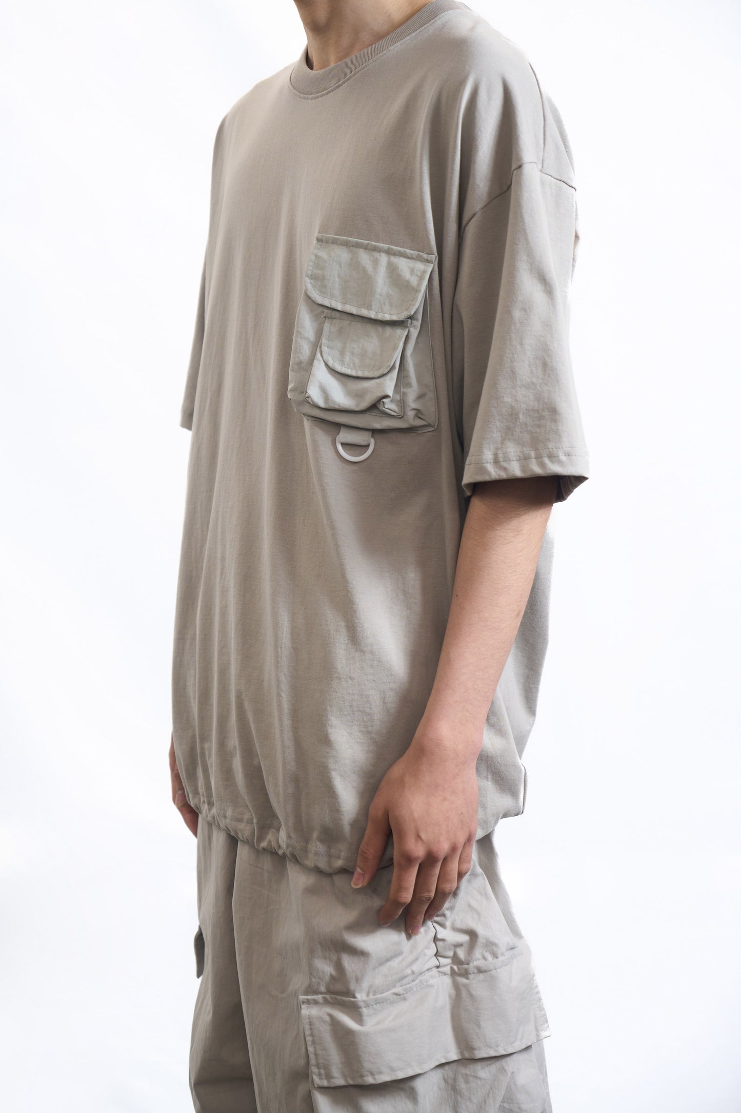 75-RC UTILITY STRING TEE  LIGHT GREY