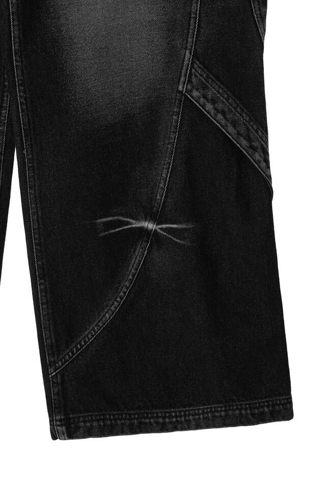 CURVED TANKER WASHED DENIM PANTS