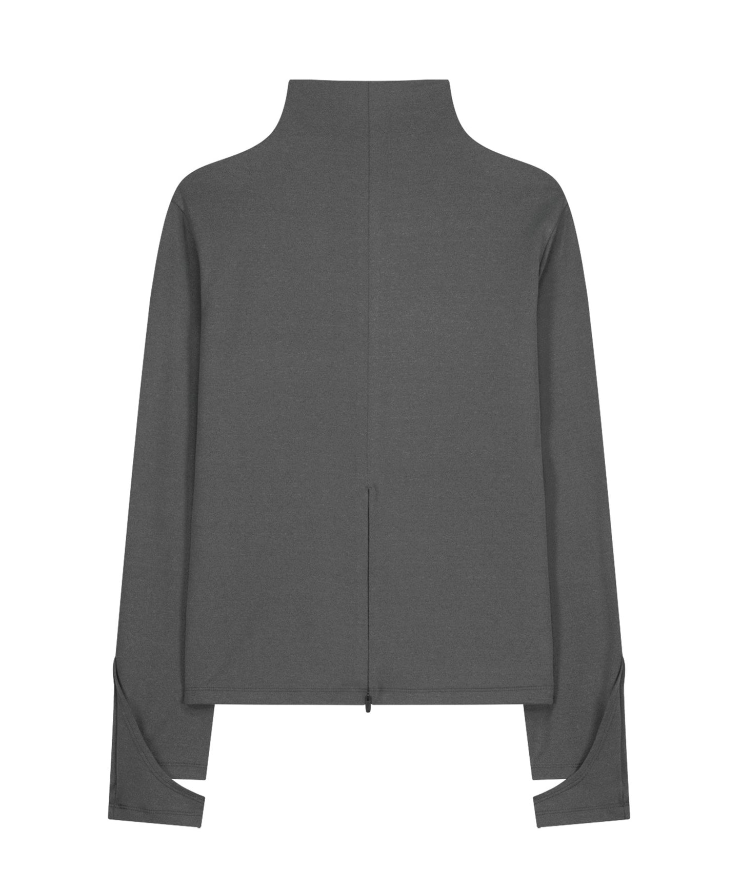 MOCK NECK TEE - CHARCOAL