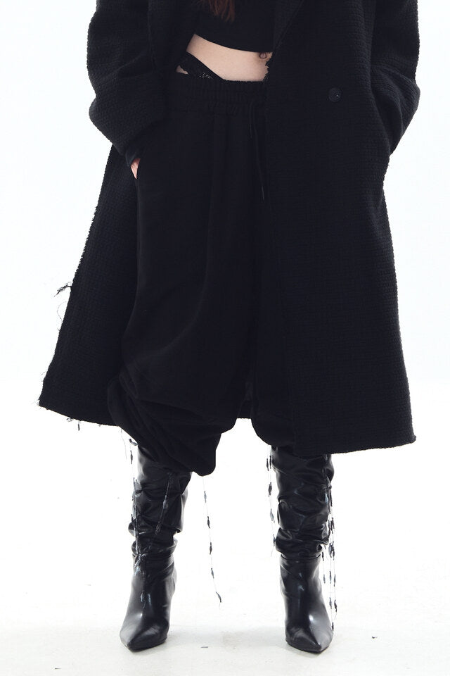 DYED CIRCLE LOGO OVER-FIT ARMOR SWEAT PANTS BLACK