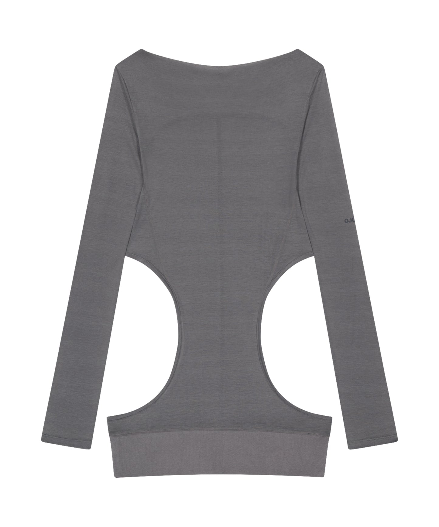 CURVED CUT LAYERED TEE - CHARCOAL