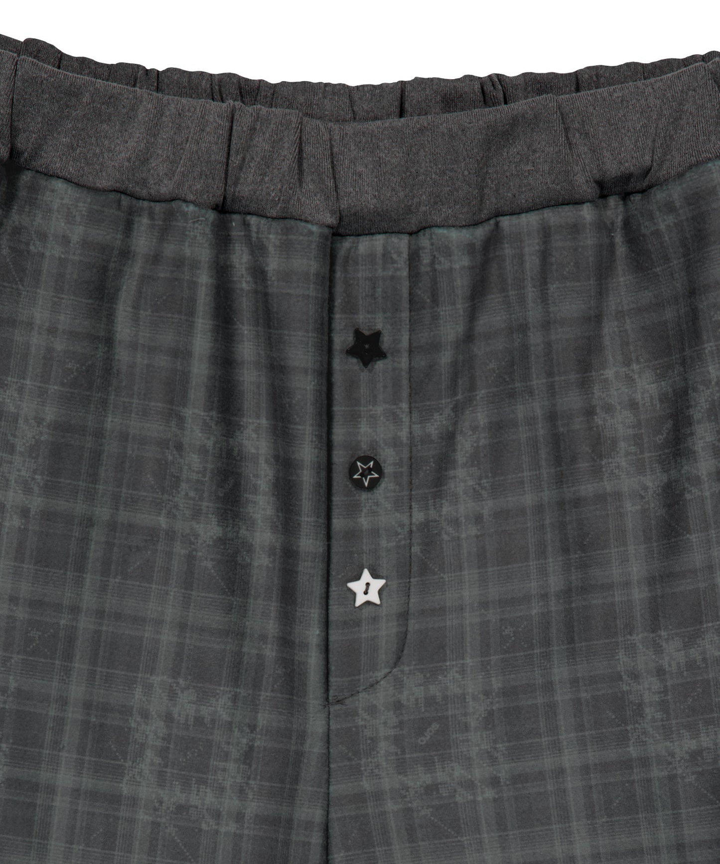 CHECK SLEEP JERSEY PANTS - CHARCOAL