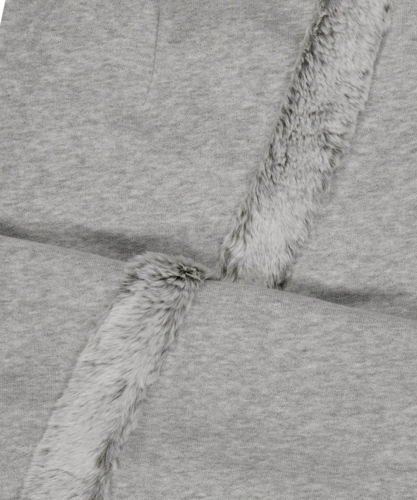 SIDE FUR TRIM SWEATPANTS - GREY