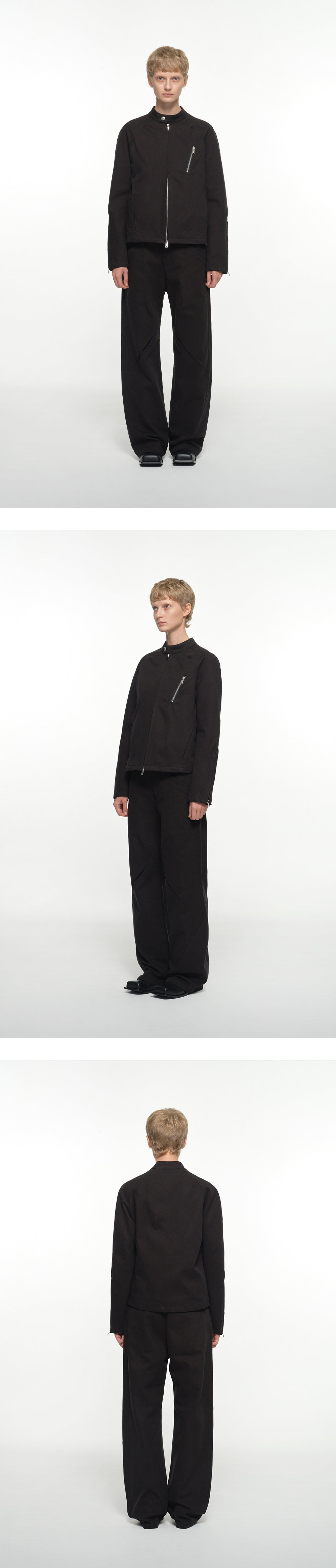 NACHE SEAM LINE RIDER JACKET  BLACK