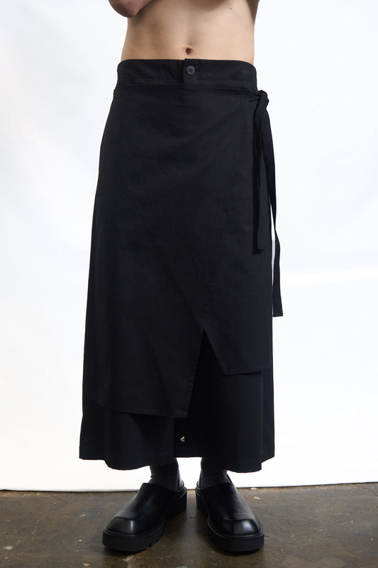 MINGILI WRAP FRONT WIDE-LEG PANTS