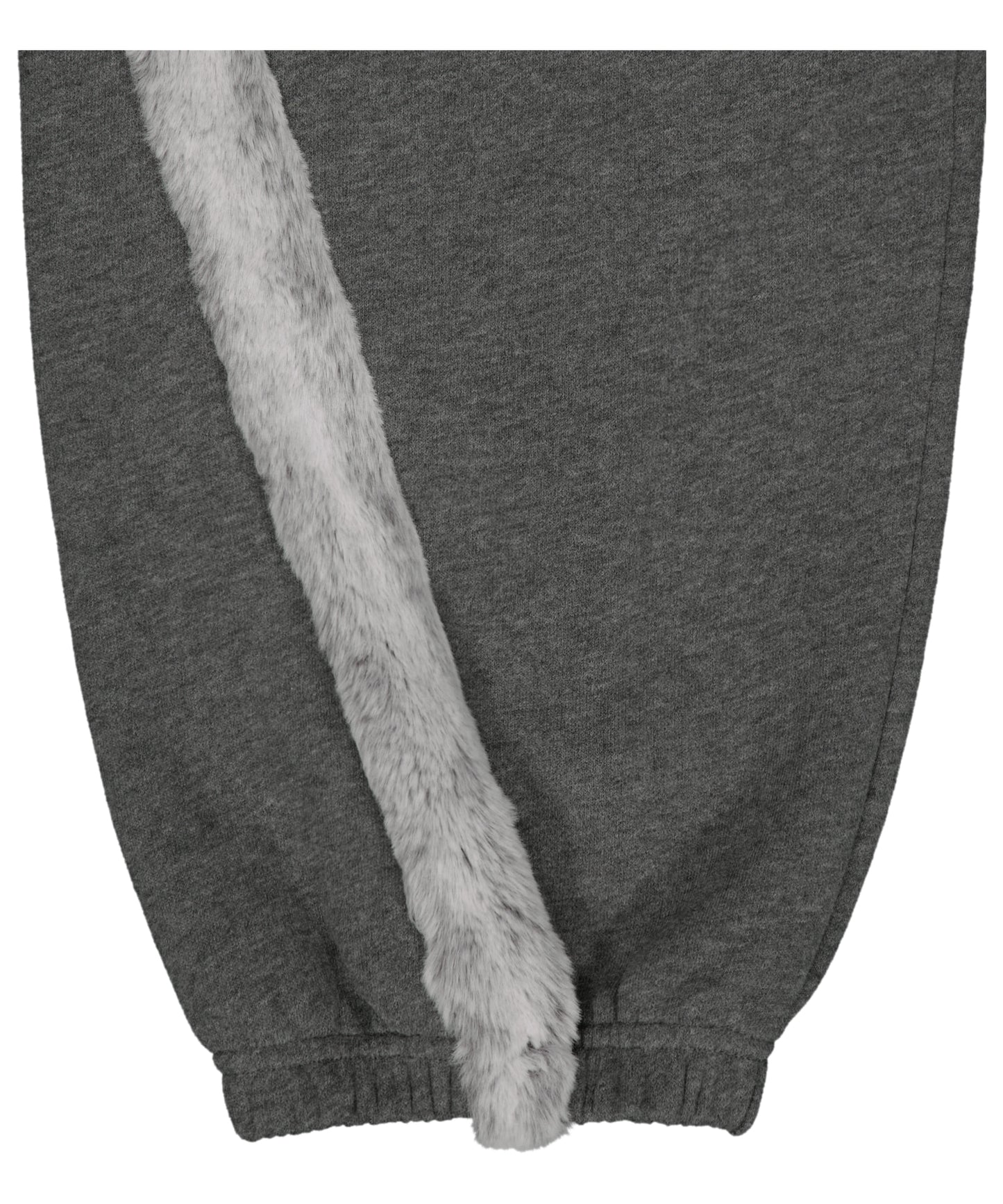 SIDE FUR TRIM SWEATPANTS - CHARCOAL