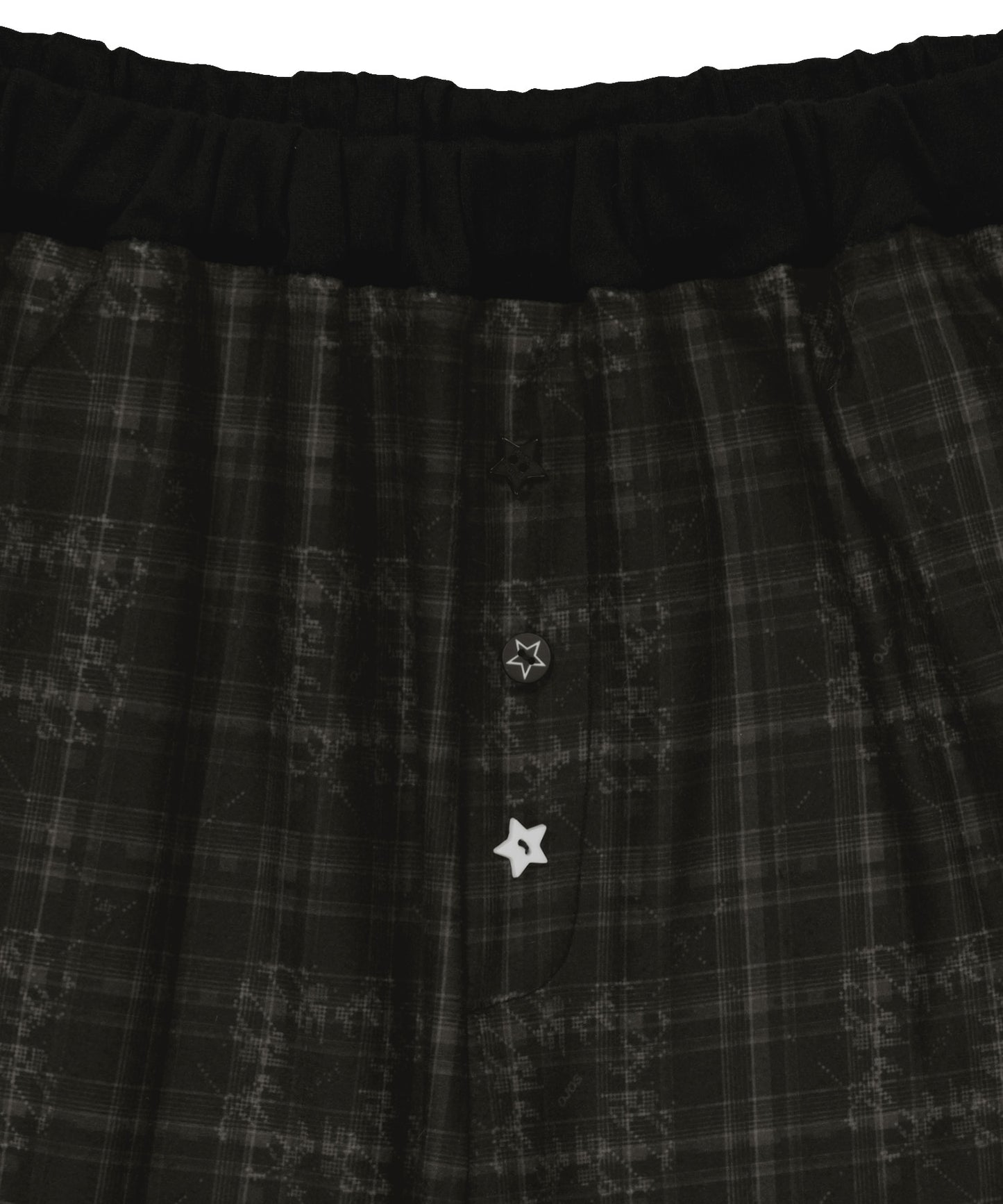 CHECK SLEEP JERSEY PANTS - BLACK