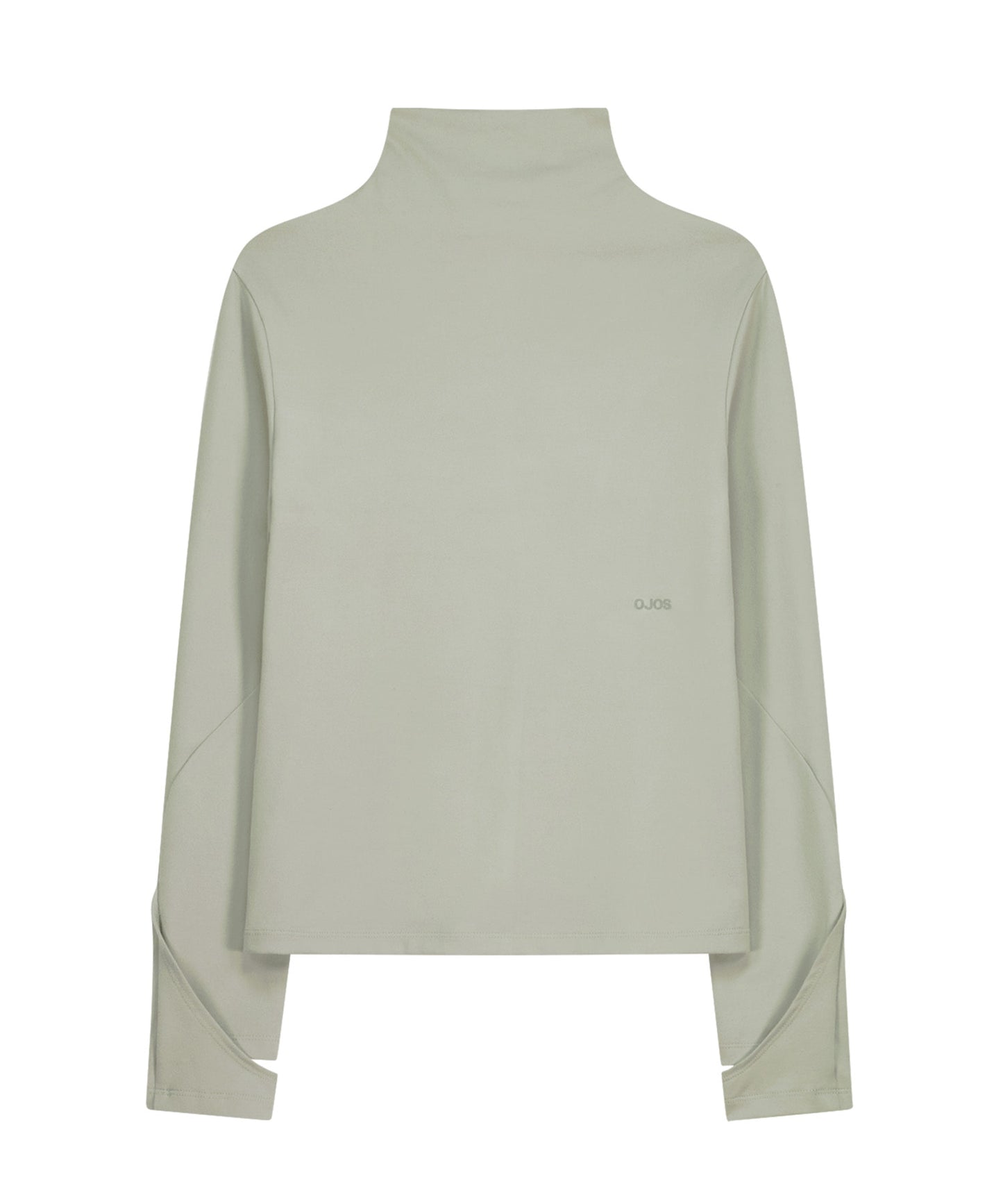 MOCK NECK TEE - MINT GREY