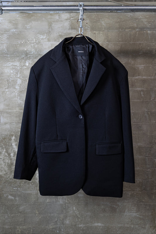 OVERSIZED TAILORED BLAZER — BLACK