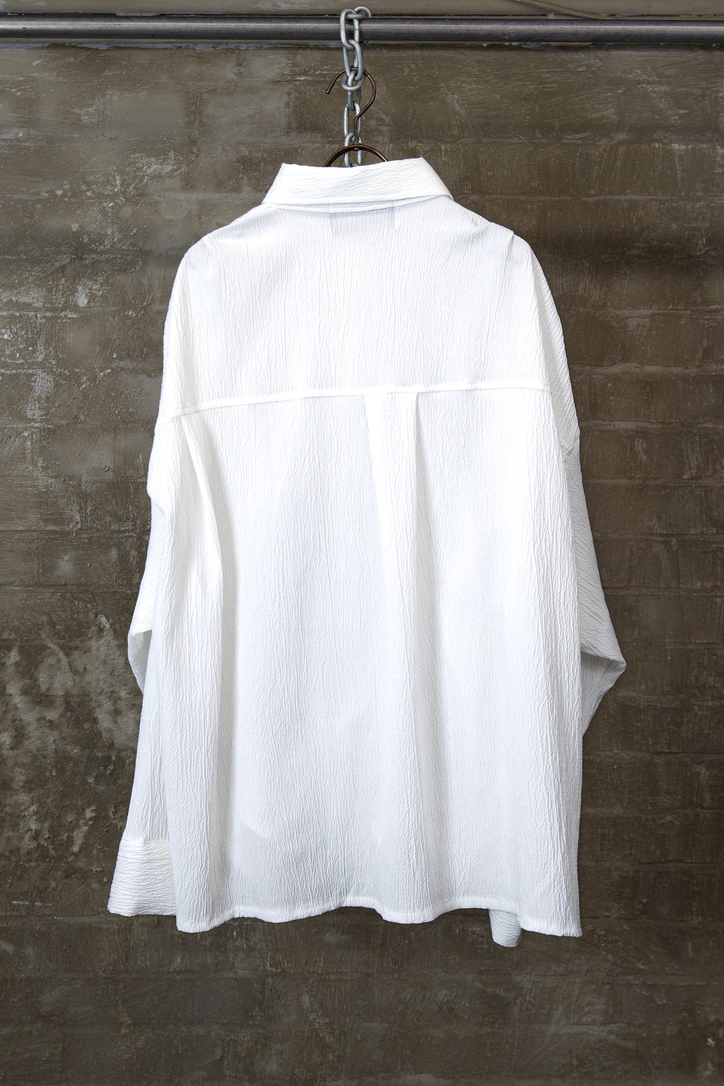 DRAWSTRING DETAIL SHIRT — WHITE
