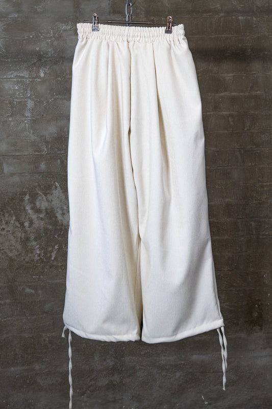 DRAWSTRING HEM BALLOON TROUSERS — IVORY