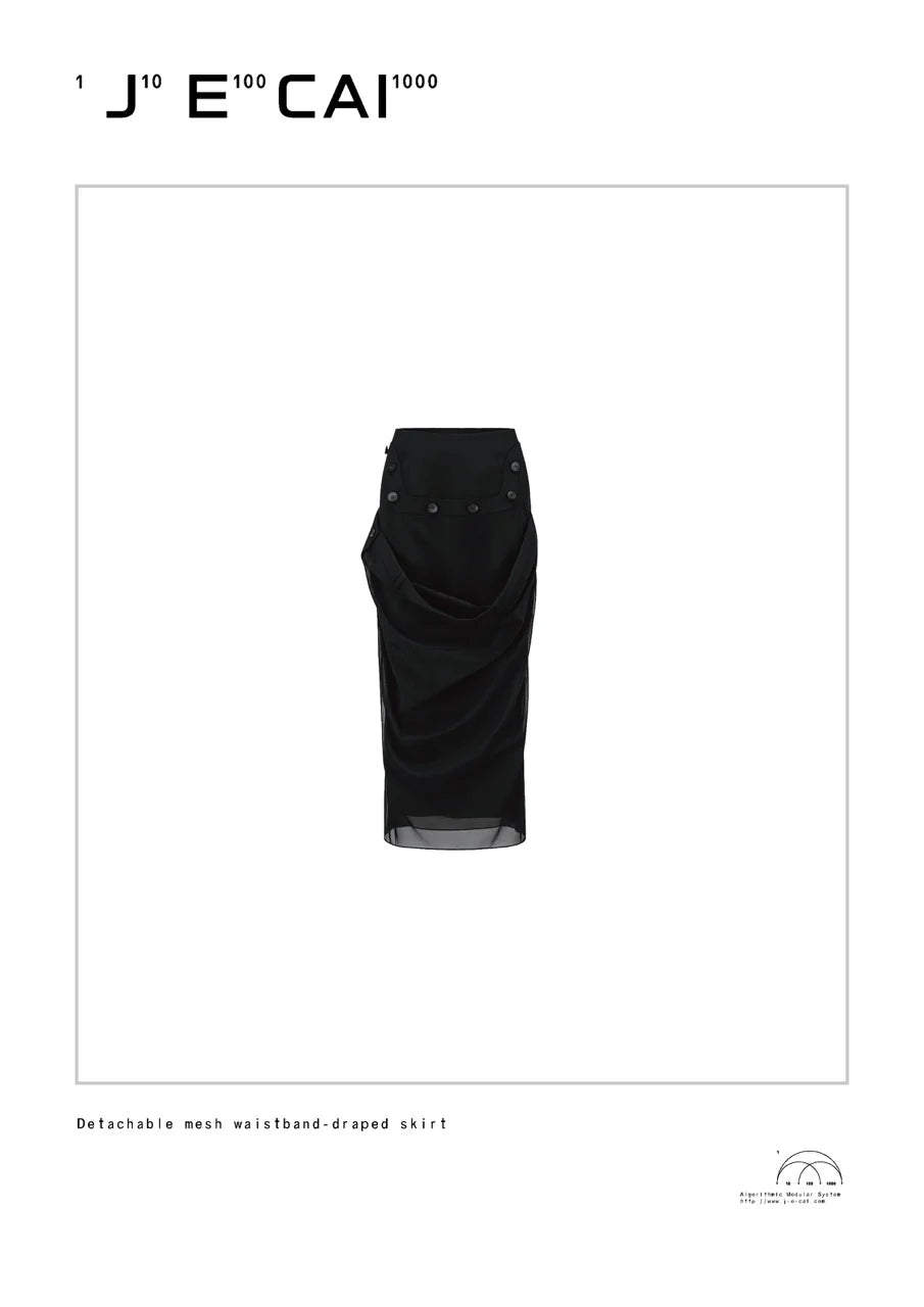 DETACHABLE DRAPED STRUCTURE MAXI SKIRT