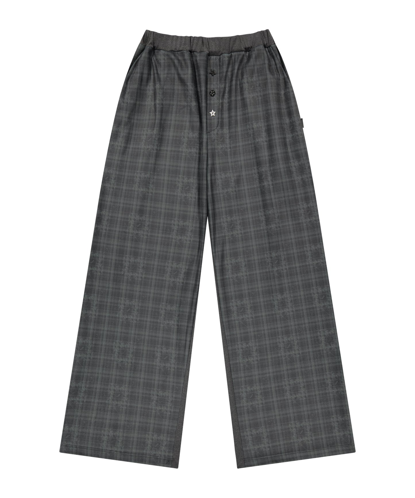 CHECK SLEEP JERSEY PANTS - CHARCOAL