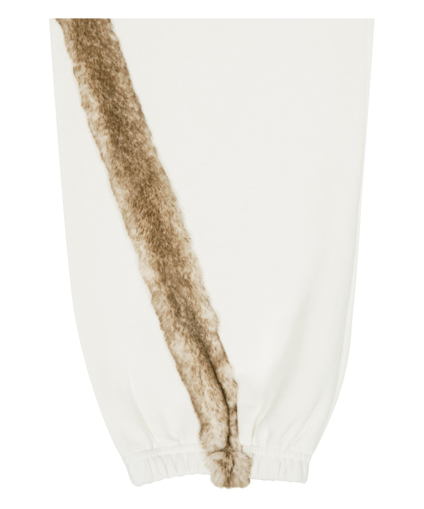 SIDE FUR TRIM SWEATPANTS - IVORY