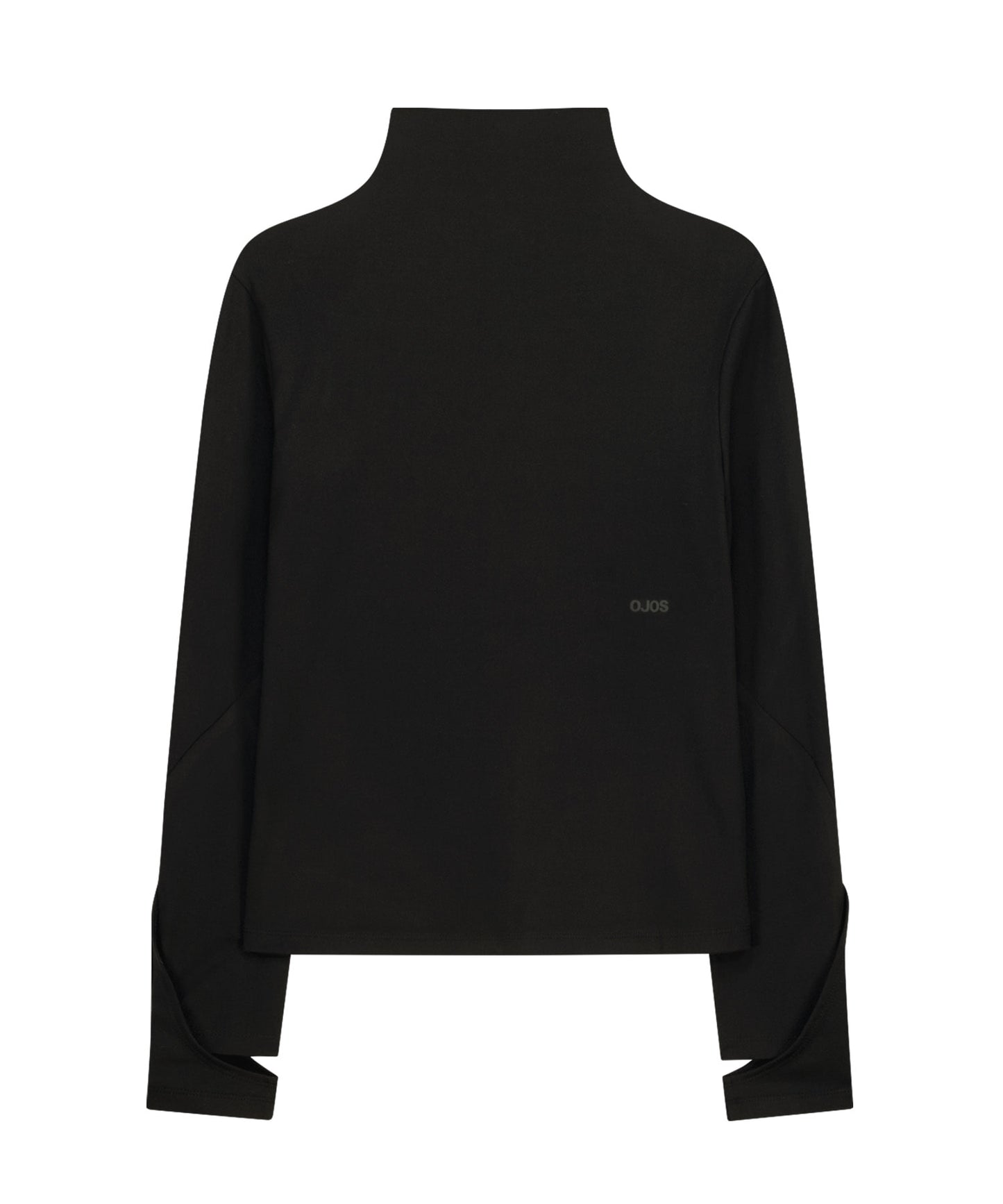MOCK NECK TEE - BLACK