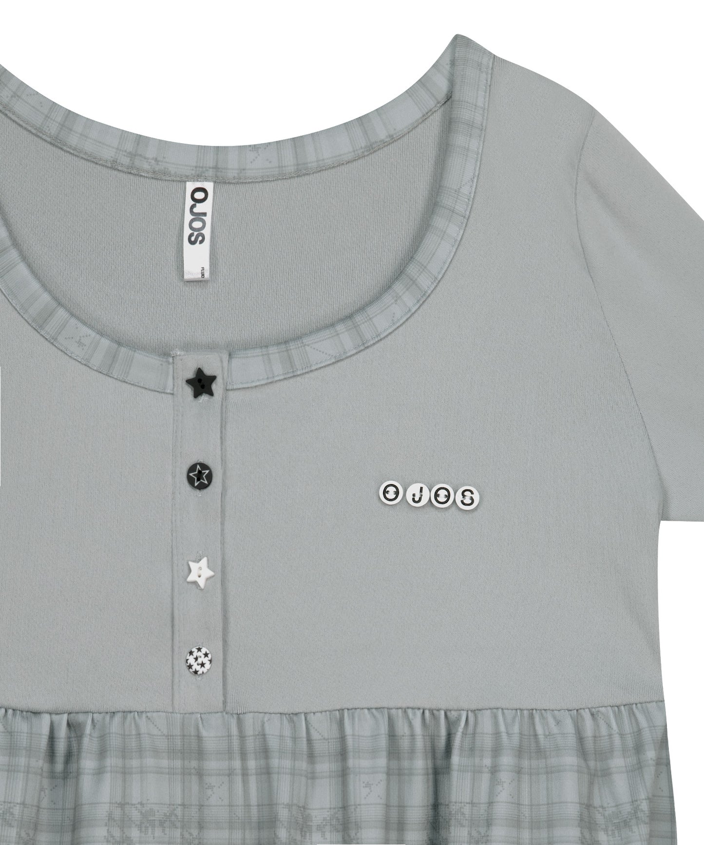 CHECK SLEEP LONG SLEEVE - GREY