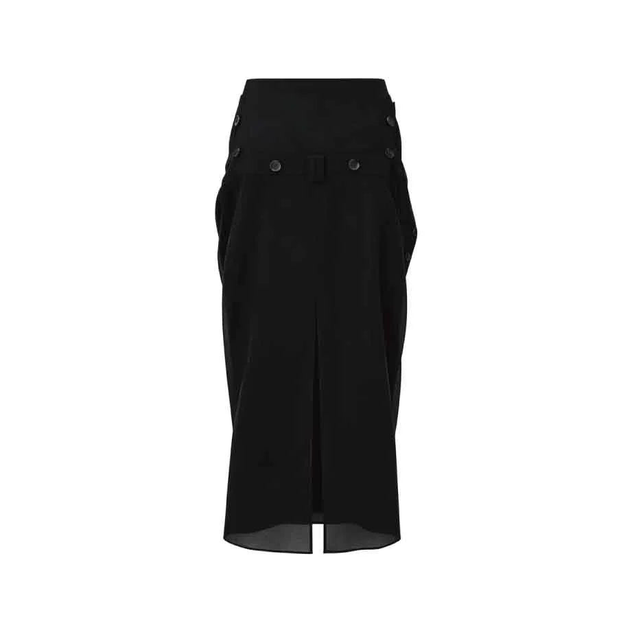 DETACHABLE DRAPED STRUCTURE MAXI SKIRT