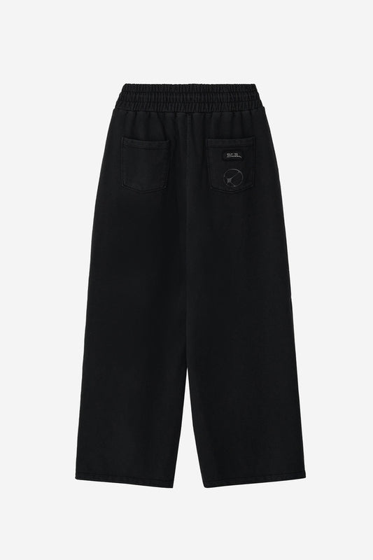 DYED CIRCLE LOGO OVER-FIT ARMOR SWEAT PANTS BLACK