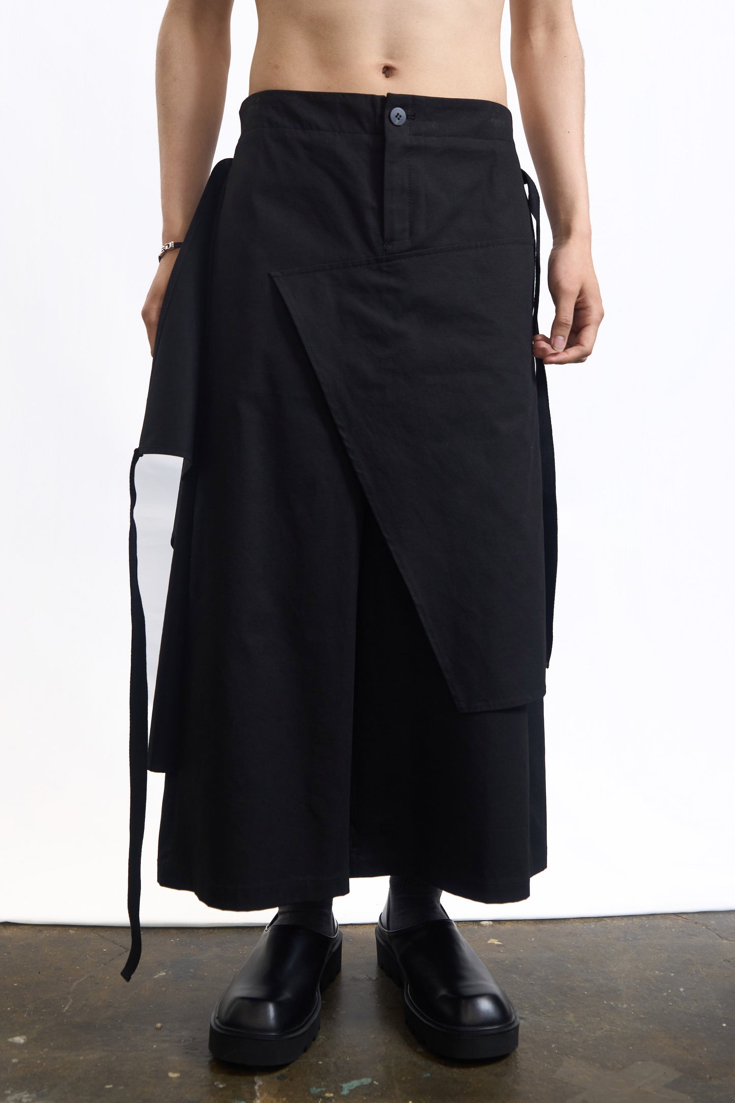MINGILI WRAP FRONT WIDE-LEG PANTS