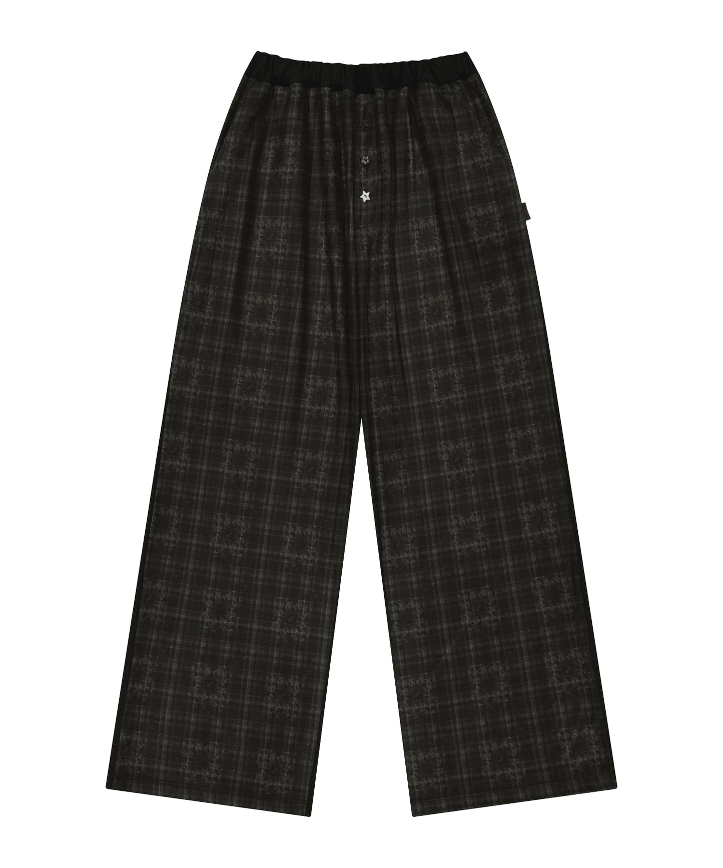 CHECK SLEEP JERSEY PANTS - BLACK